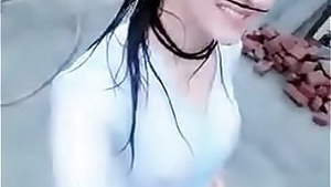 Bangladeshi women with large breast having sex in the rain