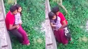 Desi college couple gets caught fucking outdoors