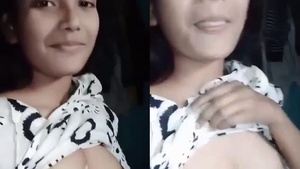 Cute college girl showing her small tits