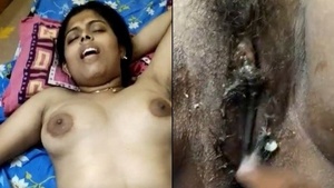 Bhabhi from India pleasures her lover with her fingers and licks his pussy