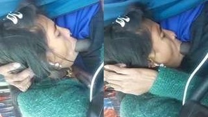 Desi Bhabhi Gets a Sensual Blowjob in the Back of a Car