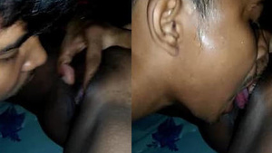 Desi girlfriend gets down and dirty with some pussy licking