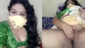 Indian housewife strips down and shows off her naked pussy in a striptease