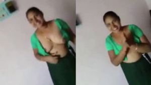 Desi aunt teases and pleases her customer with her big tits