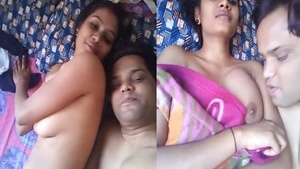 Boyfriend gets a taste of his big boobs while breast milking her