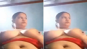 Desi Babe with Big Breasts Reveals Herself in HD Video