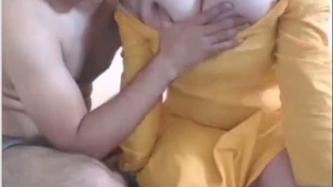 Busty beauty teases her fans in a steamy webcam show