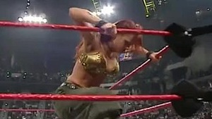 WWE Prima Donna Trish Stratus undresses in a touching bra and AMP; Panties (behind 10-23-2000)