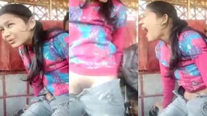 Young lovers first time sex in the outdoors MMS video