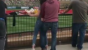 at the stadium