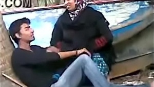 Muslim aunt secretly fucks young college student on beach