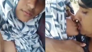 Bangla Hijabi girl loves getting her boob sucked by lover