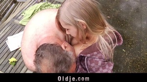 Incredible sex between a cute teenager and an old bastard