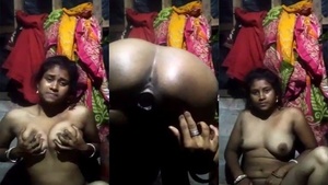 Dehati Bengali wife showing pussy and boobs