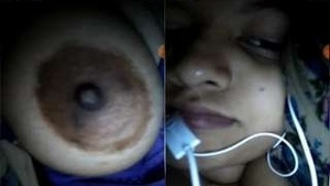 Cute Girl Showing Her Boobs and Pussy to Lover On Video Call