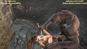 Kasumi is destroyed by a giant Cyclops whose belly is bulging