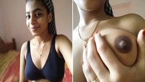 Exclusive Cute Girl Showing her Boobs To Lover