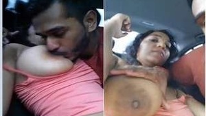 Exclusive Desi NRI Boob sucking And Blowjob in Car