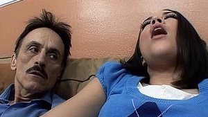 Tiny Asian teen tight pussy gets WINCE unrelated to Puffin combined with getting grandpa cum wont hear about cattle