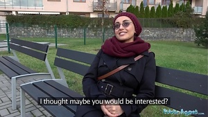 Public agent afghan hottie pays to fuck big dick