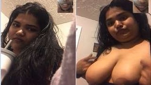 Horny Girl Showing Her Big Boobs On Video Call