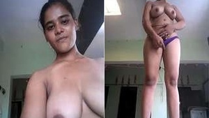 Exclusive Cute Look Punjabi Girl Showing Boobs and Pussy