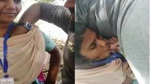 Desi Tamil Lover Outdoor Blowjob