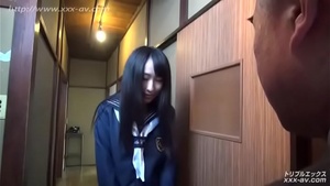 Squeezpis Uncensored Horny old Japanese guy fucks hot girlfriend and teaches her daughter