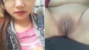 Horny Girl Masturbating Selfie Video For Lover