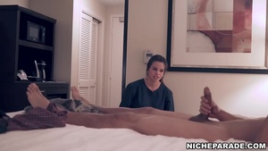 Maid of the NICE PARADE Embraces Tiny Hands Big Hard Black Long Dick