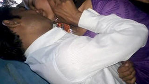 desi couple kissing purple Salwar Village