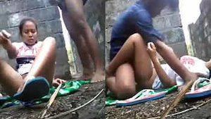 Village girl fucking with her friend at broken house