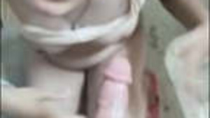Beautiful Paki woman blowjob tasty to her husband in the bathroom