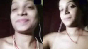 Sexy college girl showing her big tits pussy on video call