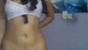 Shy and cute girl showing