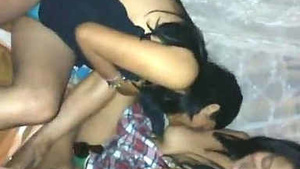 desi bhabhi sucking the boob of other bhabhi after losing bet in private party