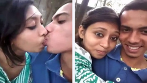 Hot Desi Babe Kissing In The Park