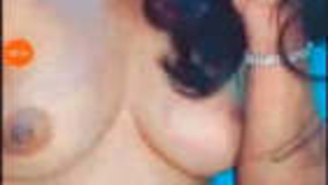 Horny girl showing her naked body on video call