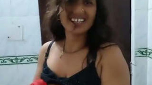 Indian Bhabi showering and fucking her ass with talk