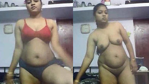 Telugu girl stripping bra panties showing big ass hole