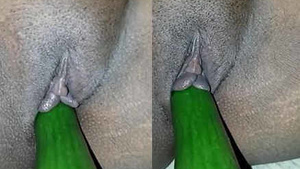 Horny desi bhabhi with cucumber