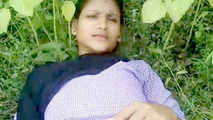 Beautiful blonde from India has sex outdoors