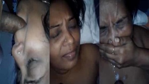 Young Indian wife gives great blowjob and facial for the first time