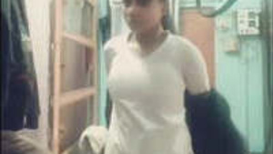 Pretty Latina woman undressing for her boyfriend in Hindi speaking video