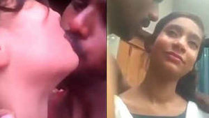 Kissing scene with a beautiful girl