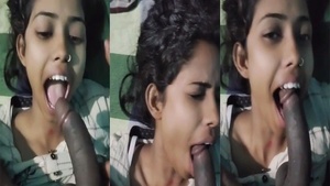 Big cock sucking from an Indian woman to her lover