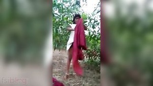 Indian threesome action outside in the open