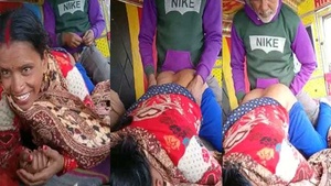 A married Indian woman has sex in a pickup truck.