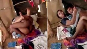 Married woman caught having an affair with another man in barn in a scandal classified as Desi MMS.