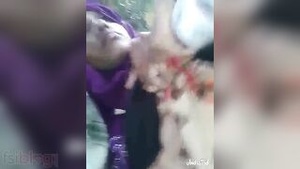 A woman in hijab from the Middle East has a shoreline ATV accident and gets naked.